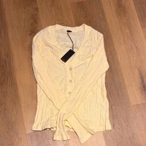 NWT Monrow Cream Button-Up Cardigan sz XL